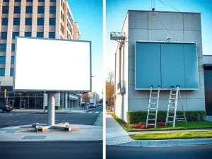 Montaż billboardu na gruncie a na budynku