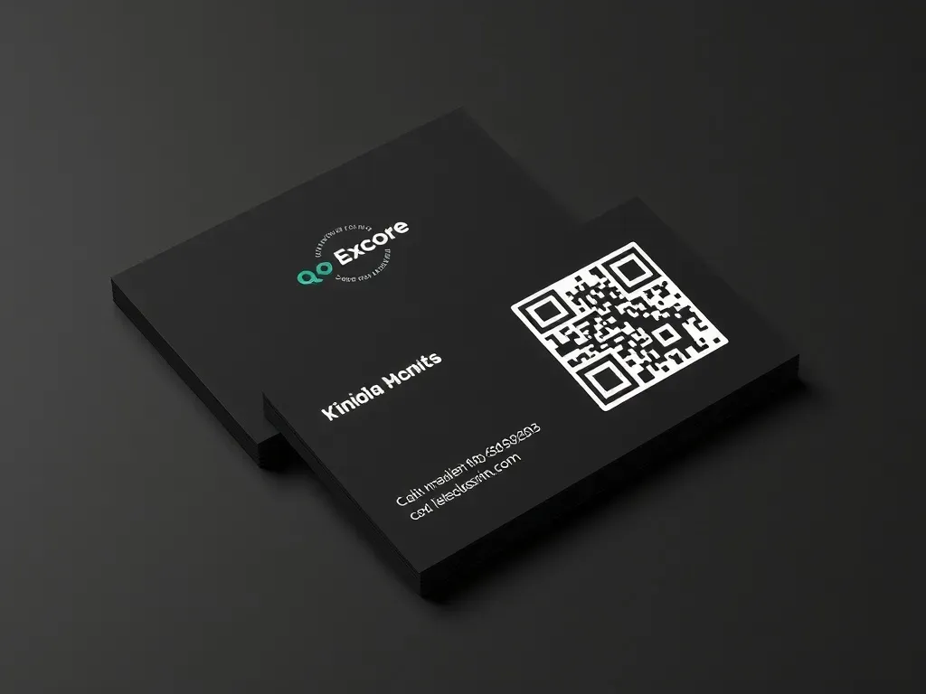 modern business card with qr code on it