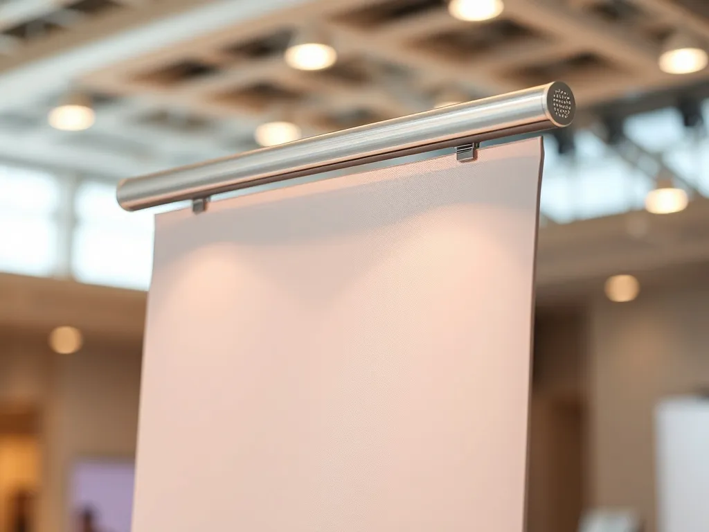 Lampki LED montowane na górze rollupa – doświetlenie ekspozycji